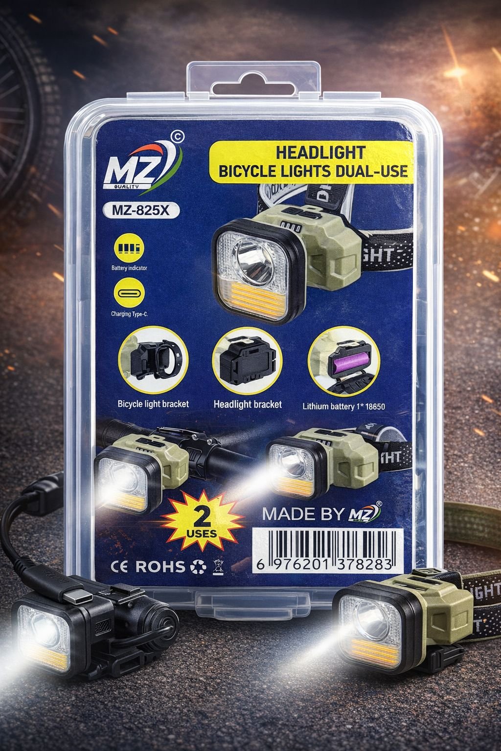 MZ Led Head Lamp Flash Light Torch With Adjustable